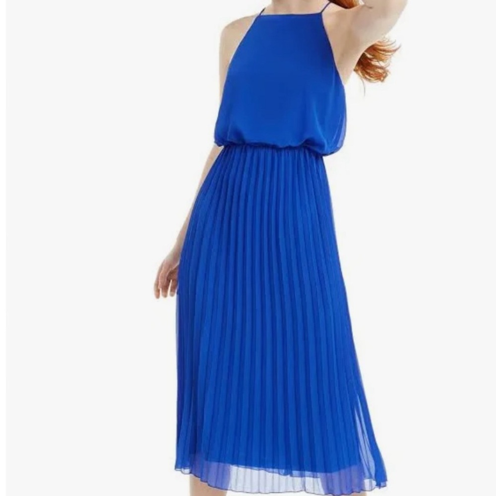 Sam Edelman Royal Blue Pleated Midi Dress NWT